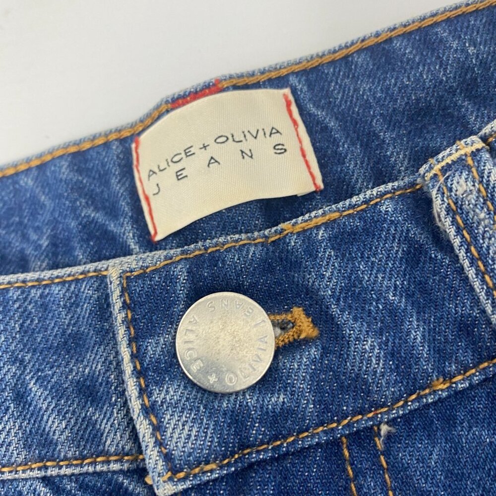 Alice + Olivia Karrie Embellished Heart Jeans 26 $550 - Picture 8 of 12